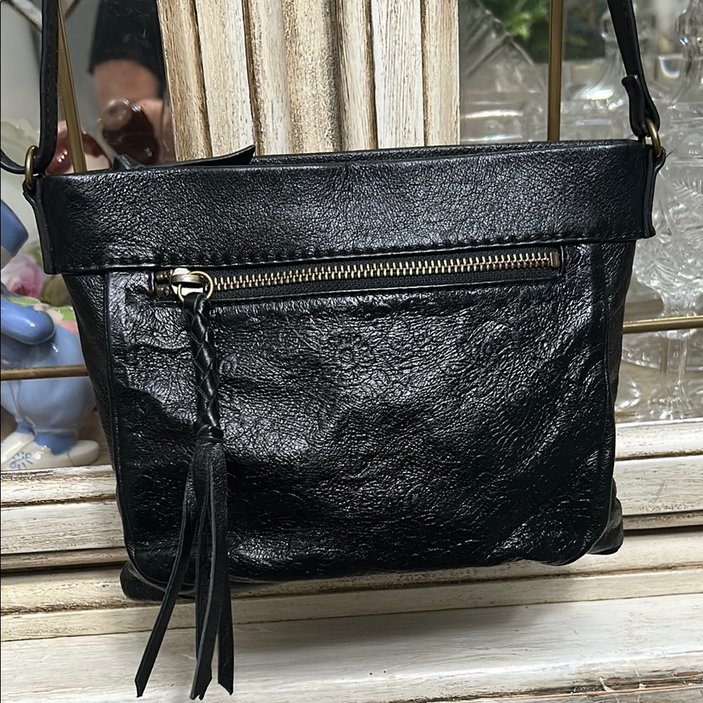 Black Leather Crossbody Bag